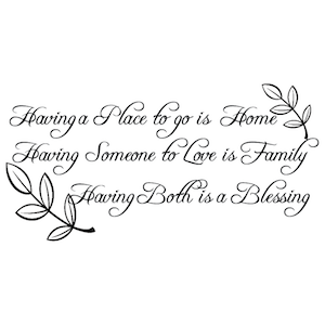 Home Family and Blessing Wall Quote Decal