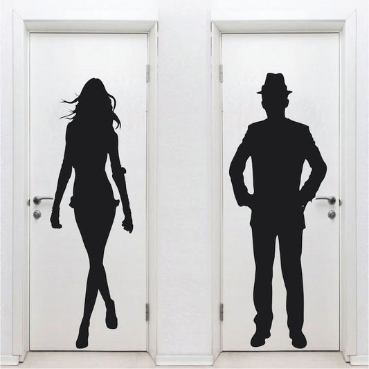 Modern Restroom Door Decal Set - view 3