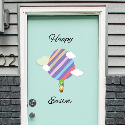 Happy Easter Bunny Balloon Wall Decal