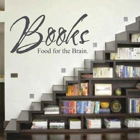 Books Food for the Brain Wall Quote Decal - view 2
