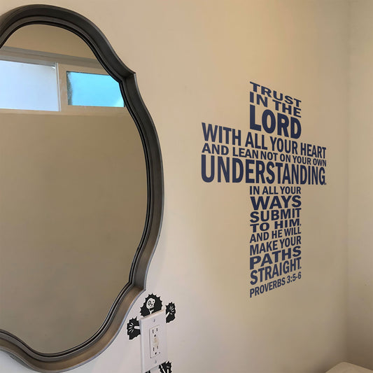 Cross-Shaped Christian Wall Decal