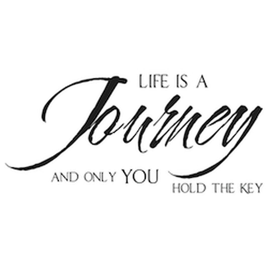 Life Is a Journey and You Hold the Key Wall Quote Decal — black-and-white design