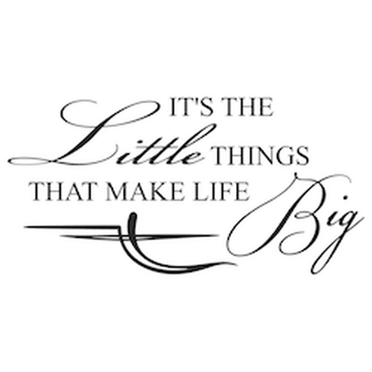 The Little Things Make Life Big Wall Quote Decal — black-and-white design