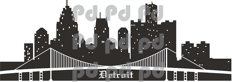 Detroit Skyline Wall Decal