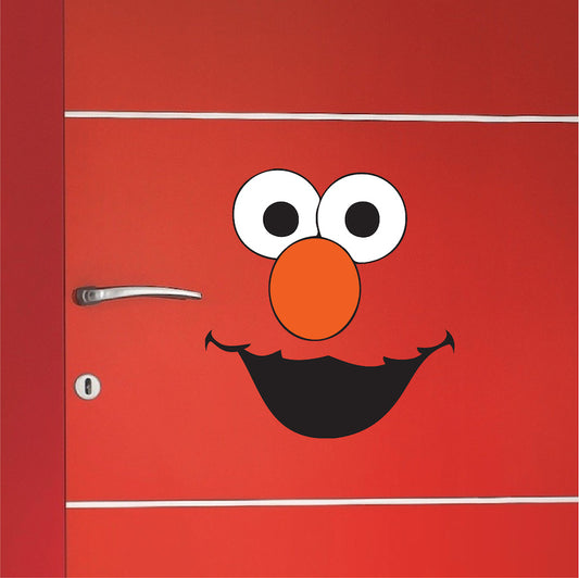 Red Monster Face Wall Decal