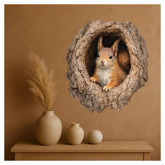 3D Realistic Squirrel Wall Decal