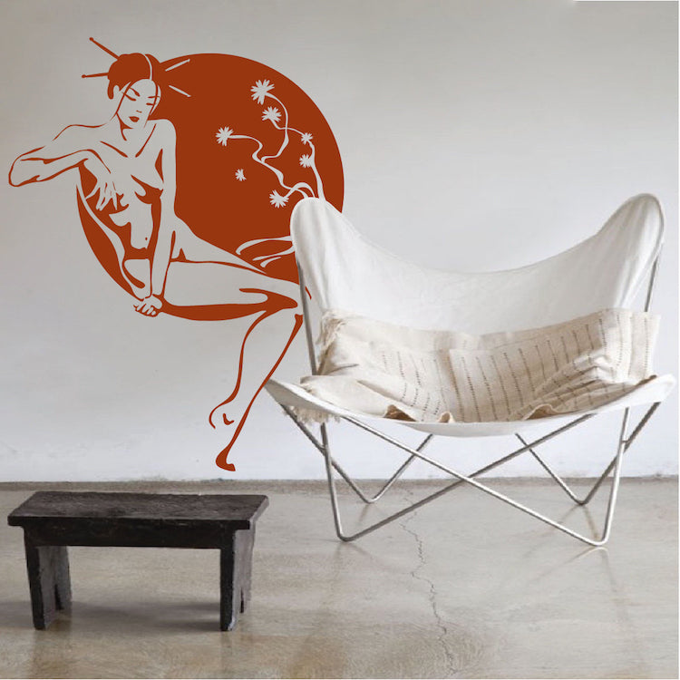 Lounging Woman Silhouette Wall Decal