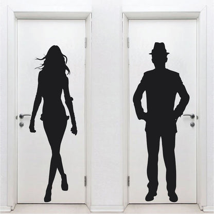Modern Restroom Door Decal Set - view 3