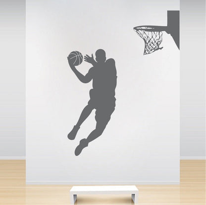 Basketball Player and Hoop Wall Decal - view 3