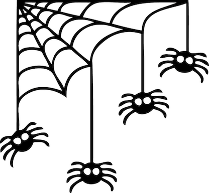 Corner Spider Web Halloween Wall Decal - additional product image