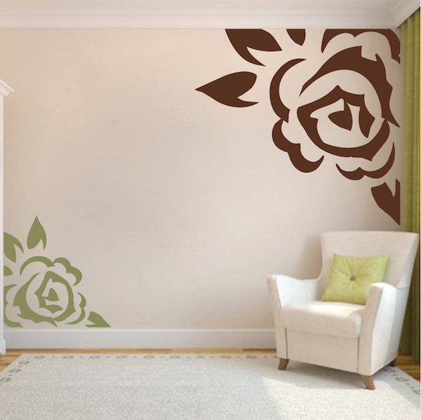 Corner Rose Wall Decal - view 2