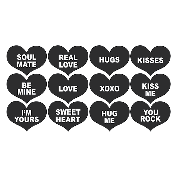 Conversation Heart Wall Decals - Set of 12 - view 3