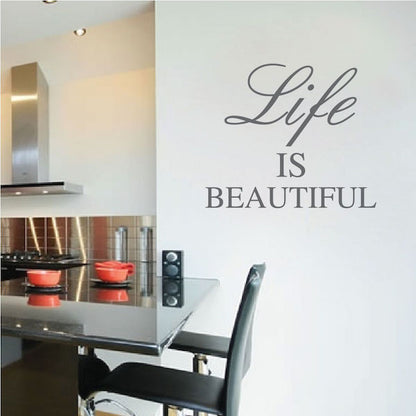 Life Is Beautiful Wall Quote Decal - view 2