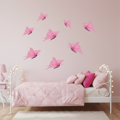 Pink Butterfly Decal Set
