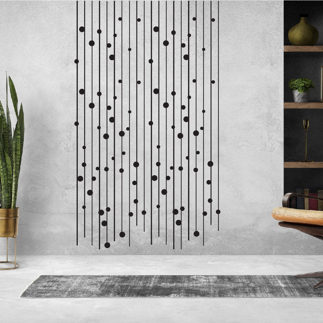Modern Lines and Dots Wall Decal - view 1