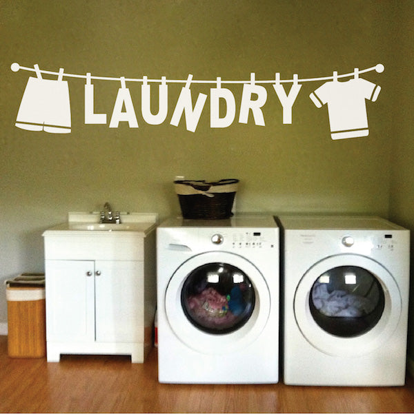 Laundry Lettering Wall Quote Decal - view 2