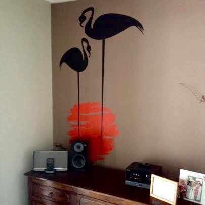 Flamingo Sunset Wall Decal Set - view 3