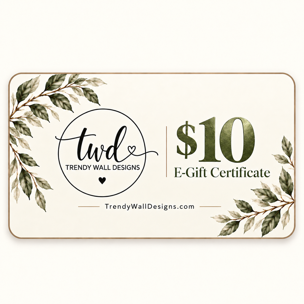 Trendy Wall Designs $10 e-gift certificate