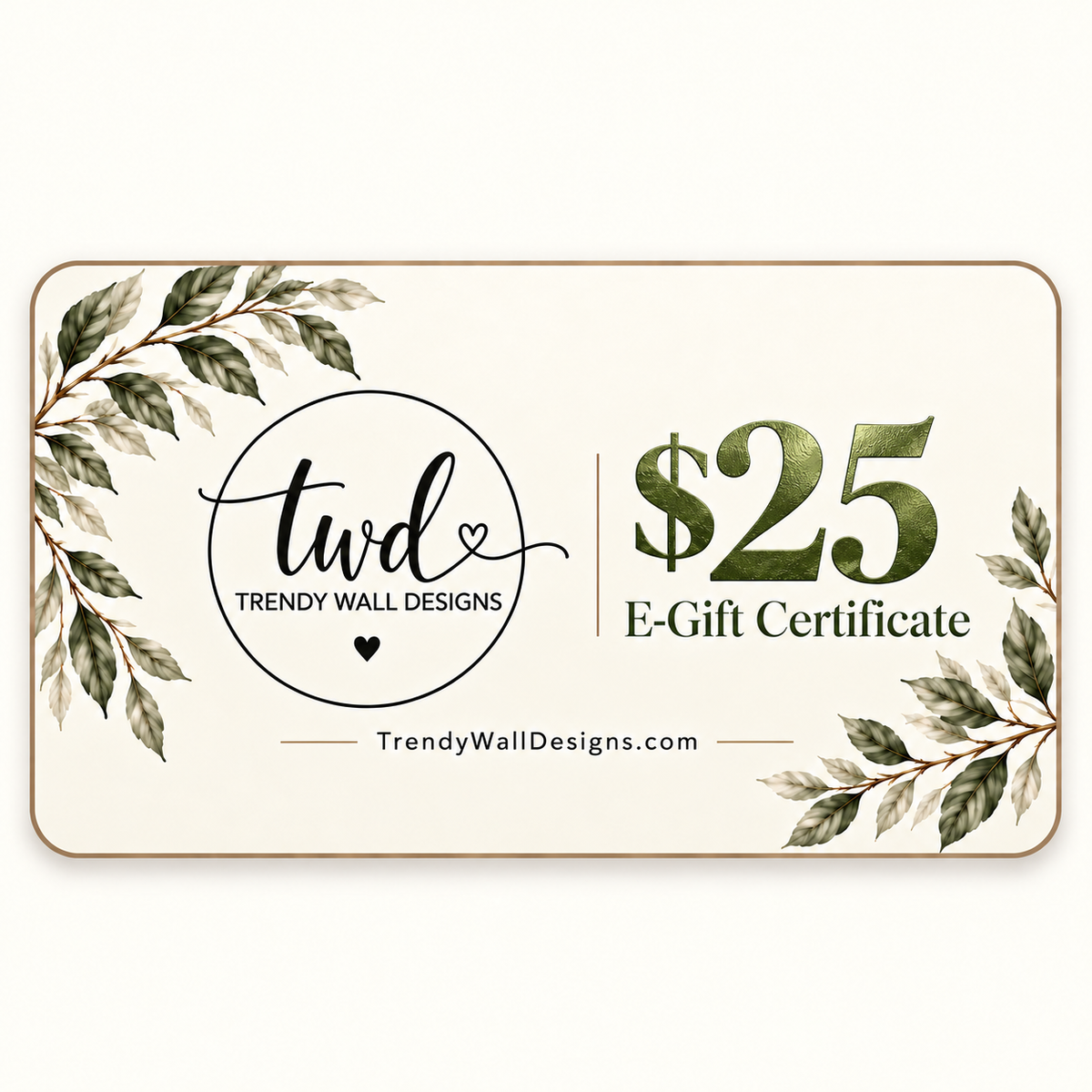 Trendy Wall Designs $25 e-gift certificate