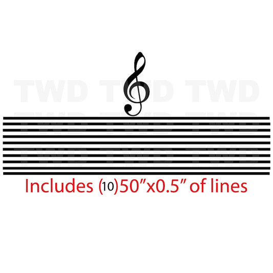 Treble Clef and Music Staff Wall Decal - view 4