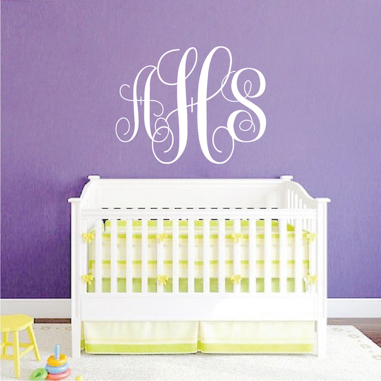 Personalized Vine Monogram Wall Decal - view 3
