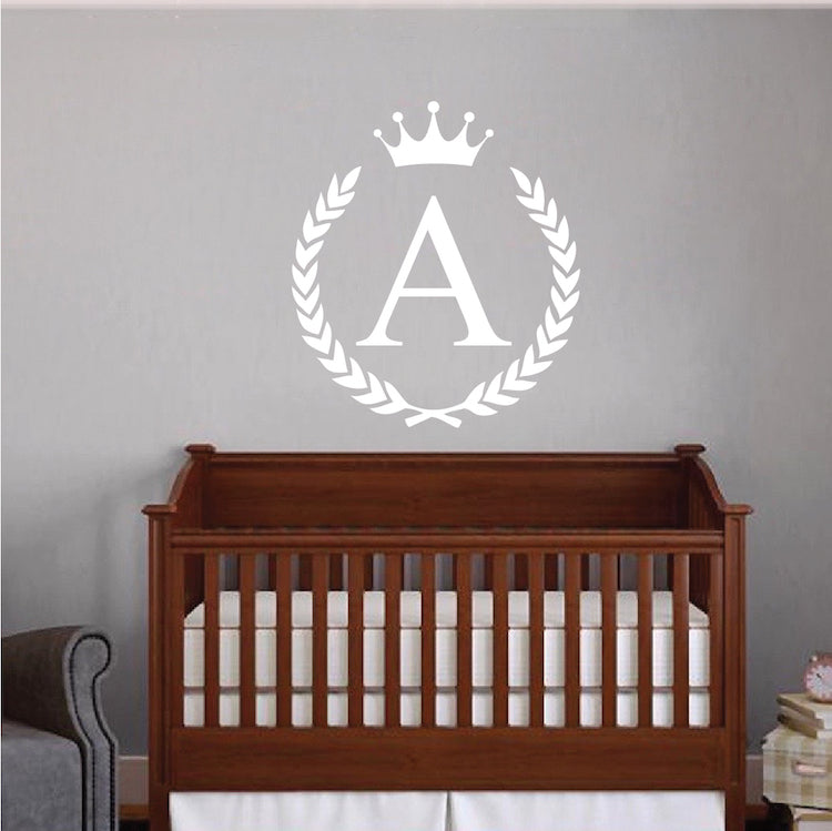 Personalized Wreath Initial Wall Decal - view 3