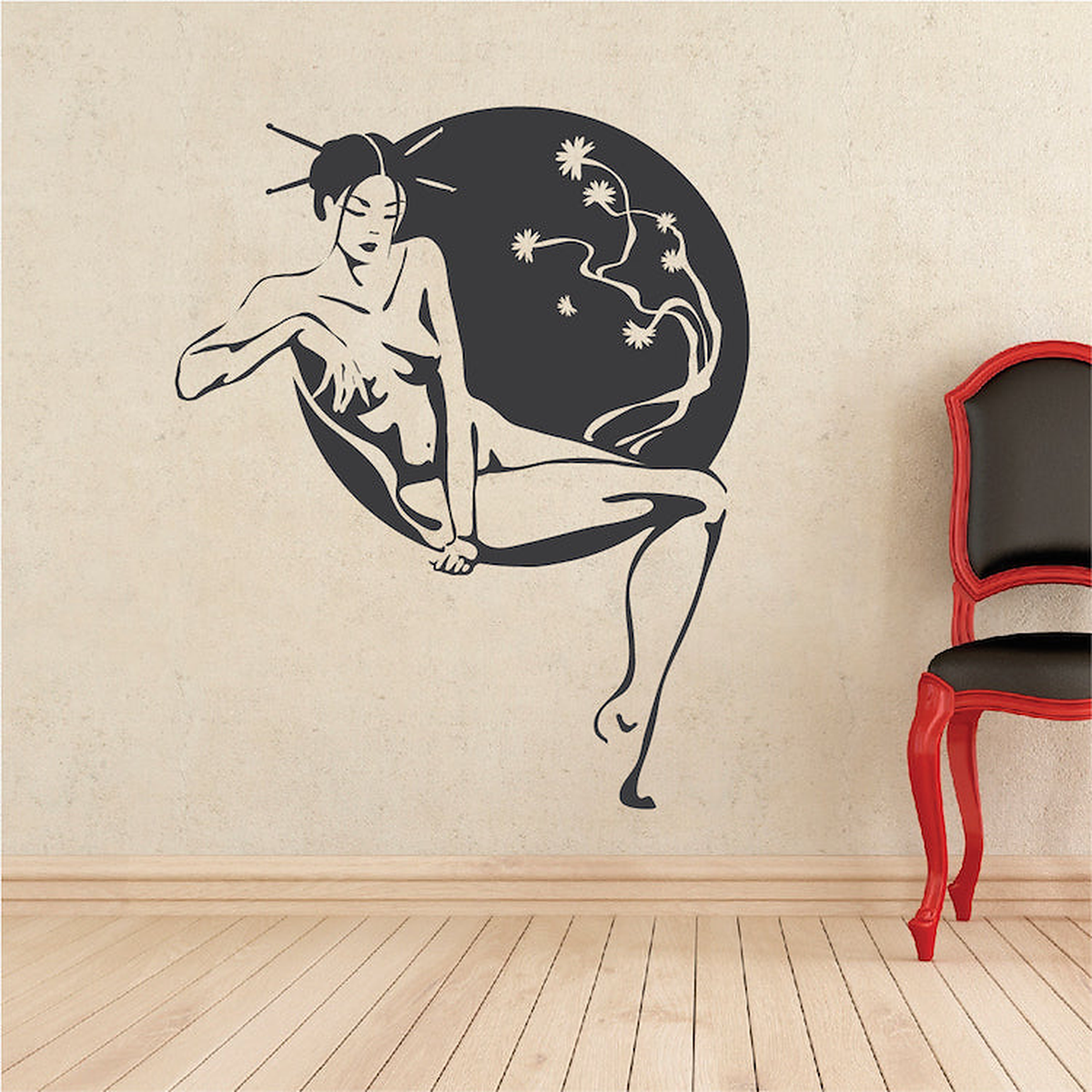 Lounging Woman Wall Decal