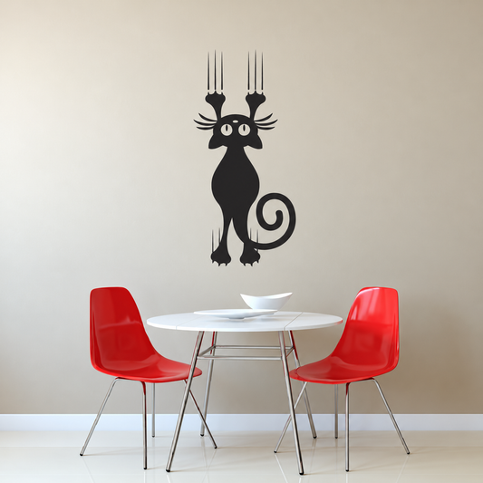 Scratching Cat Wall Decal