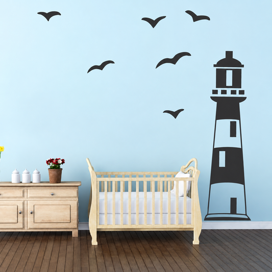 Lighthouse and Birds Wall Decal Set