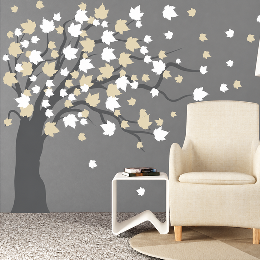 Seasonal Tree and Leaves Wall Decal
