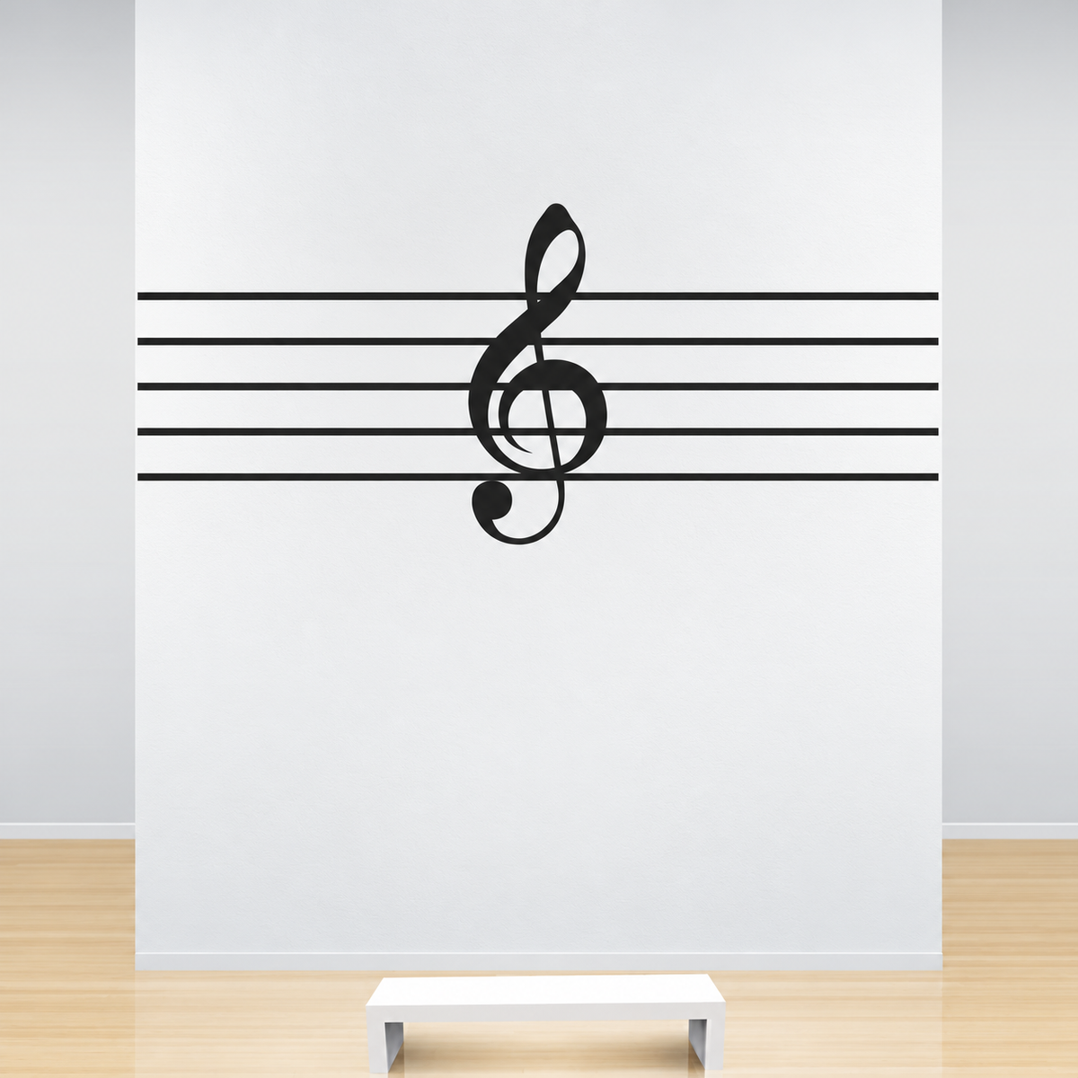 Treble Clef and Music Staff Wall Decal