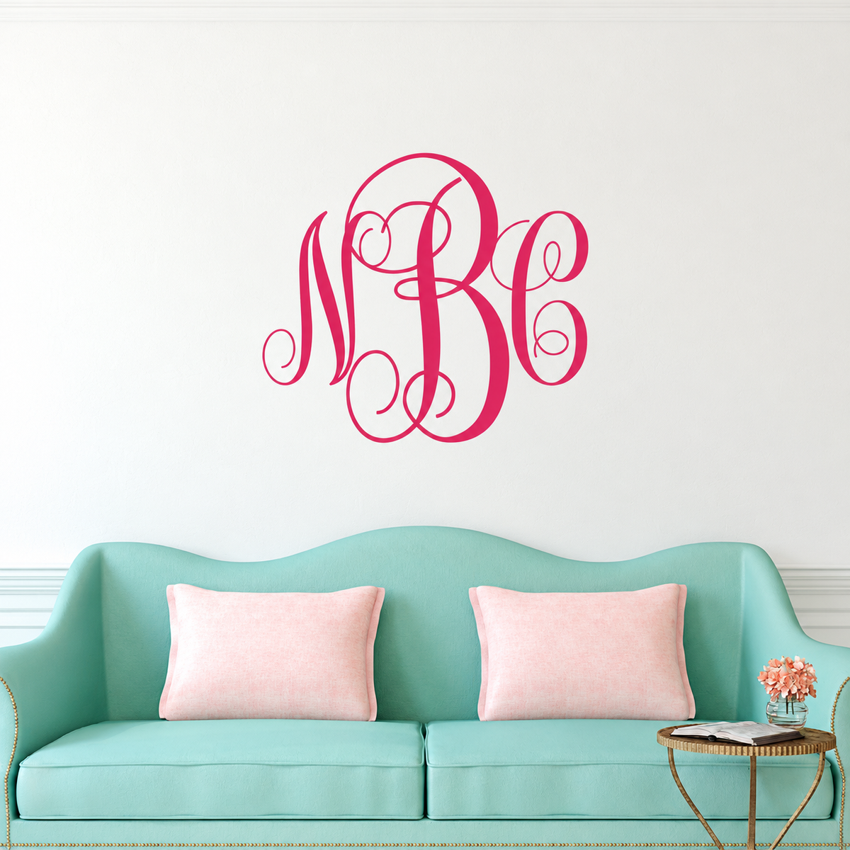 Personalized Vine Monogram Wall Decal