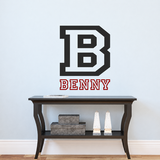Personalized Sport Style Initial and Name Decal