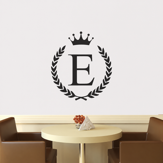 Personalized Wreath Initial Wall Decal