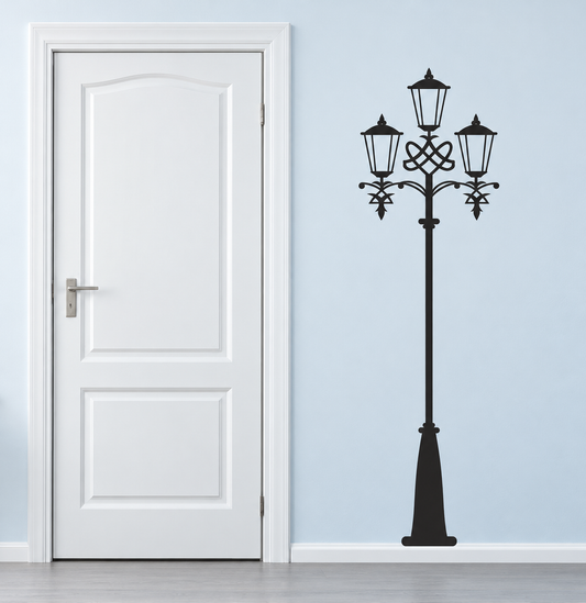 Vintage Street Lamp Wall Decal in enhanced original setting