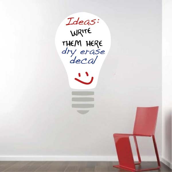 Light Bulb Dry Erase Wall Decal — original product photo
