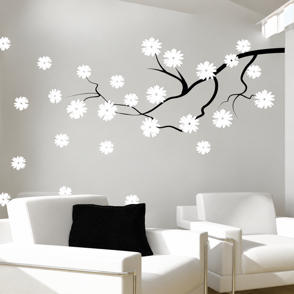Branch and Blossoms Wall Decal — enhanced room image