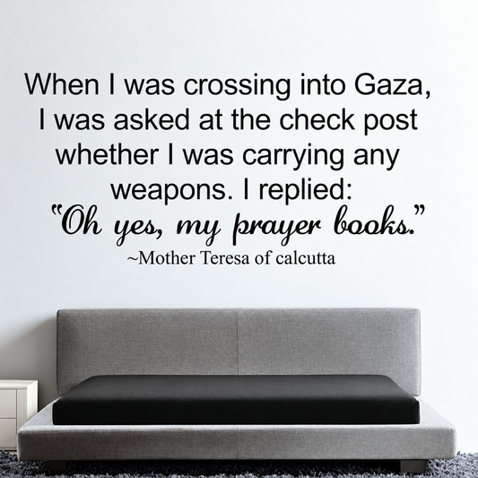 45e wall quote decal shown in a room