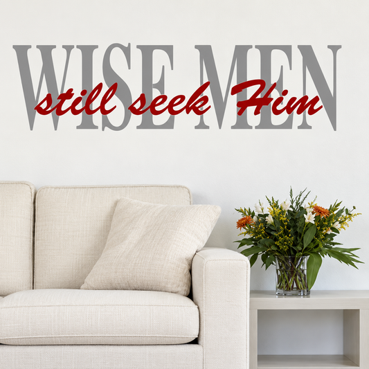 44o wall quote decal shown in a room