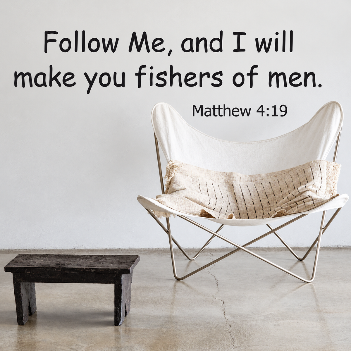 45d wall quote decal shown in a room