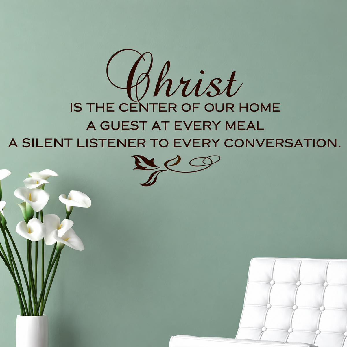 44e wall decal shown in a room