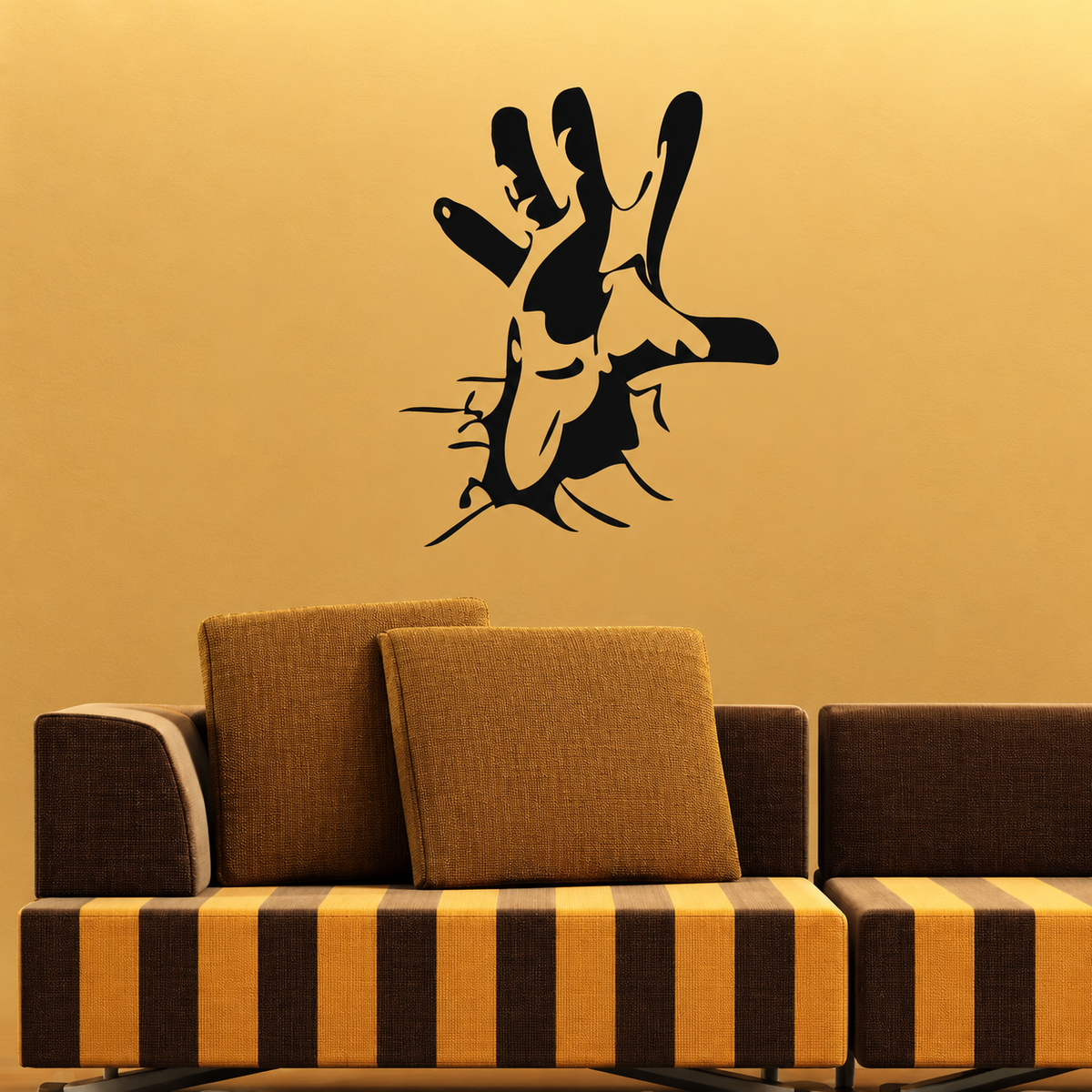 Reaching Hand Wall Decal, enhanced original photo with original decal size and layout
