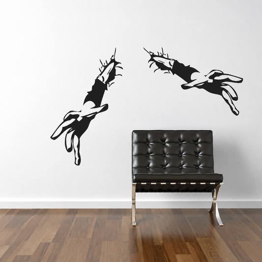 Zombie Hands Halloween Wall Decal in enhanced original room photo