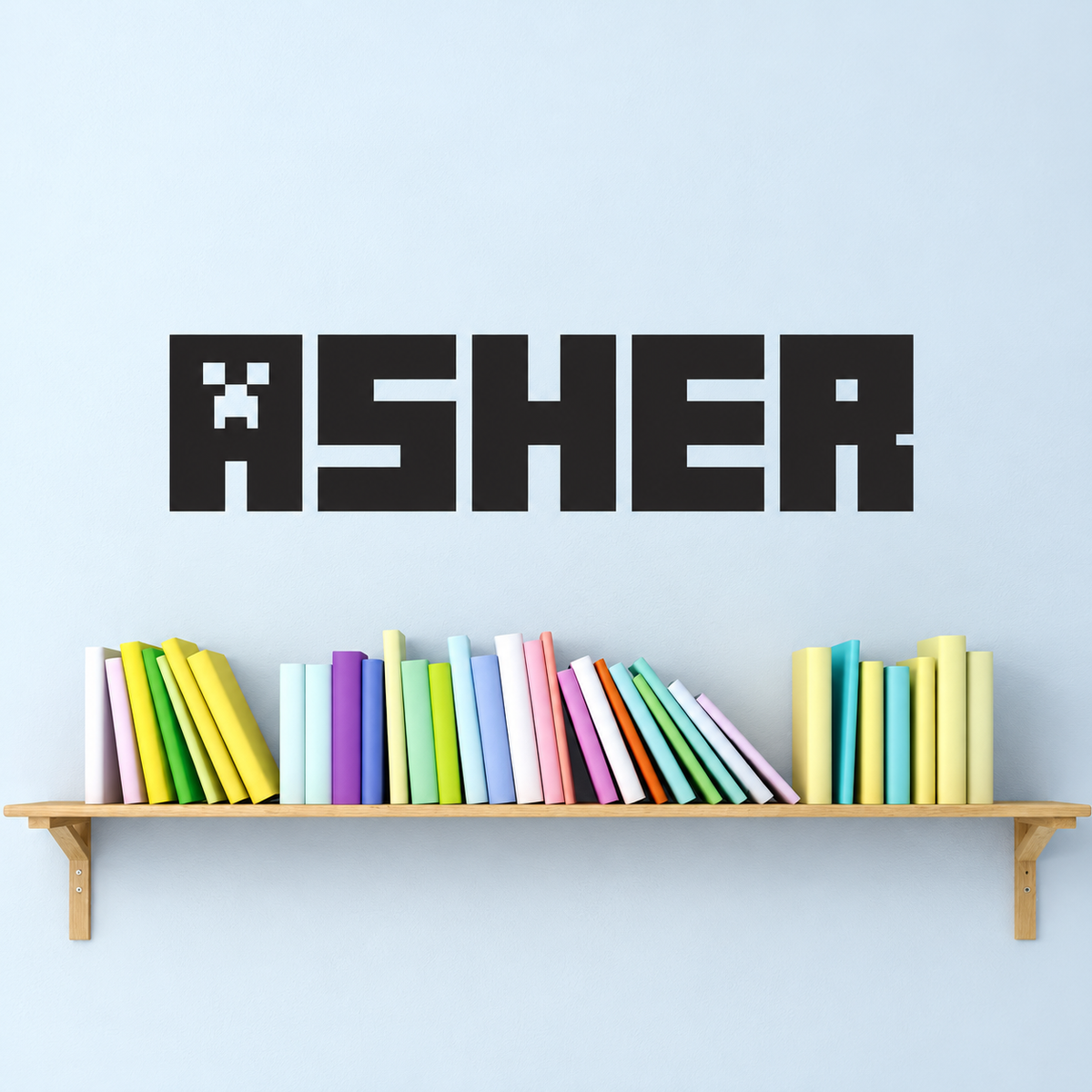 Personalized Block Style Name Wall Decal, enhanced original photo with original decal size and layout
