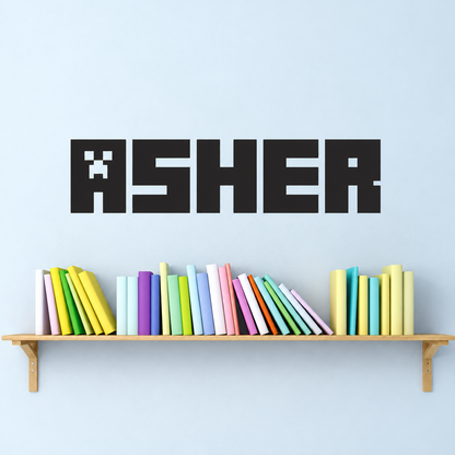 Personalized Block Style Name Wall Decal, enhanced original photo with original decal size and layout