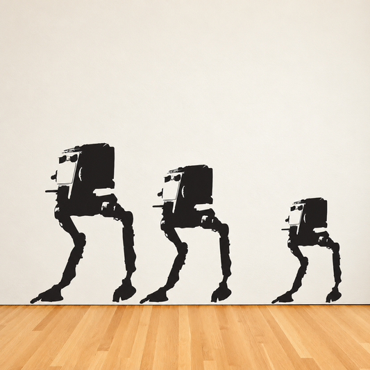 Robotic Walker Wall Decal Set in enhanced original room setting