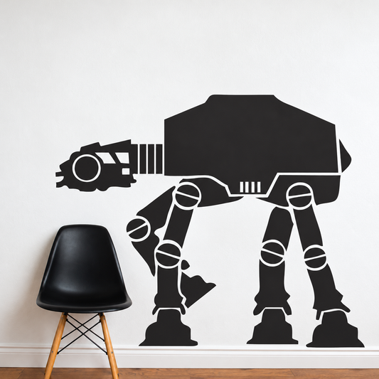 Mechanical Space Walker Wall Decal in enhanced original room setting