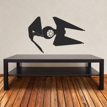 Space Fighter Ship Wall Decal in enhanced original room setting
