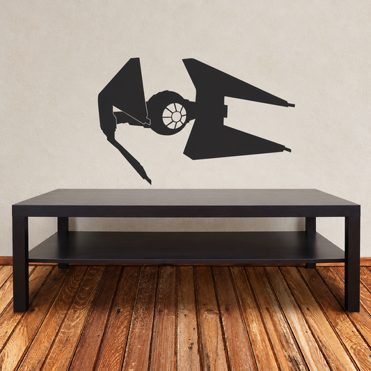 Space Fighter Ship Wall Decal in enhanced original room setting