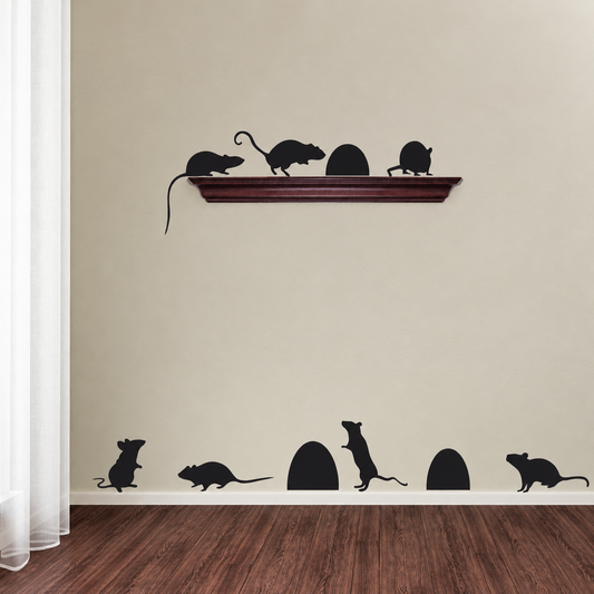 Mice & Mouse Holes Halloween Decals